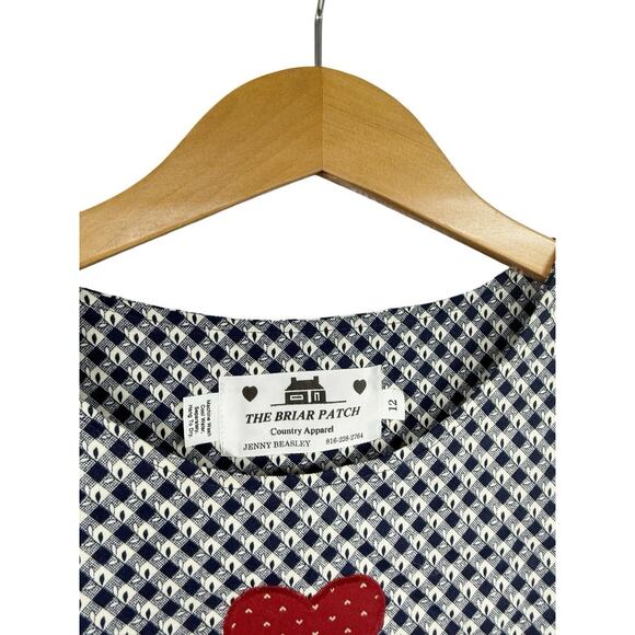 The Briar Patch Pinafore Apron Cottage Bear Patterned Dress Teacher Womens 12 - Picture 4 of 7